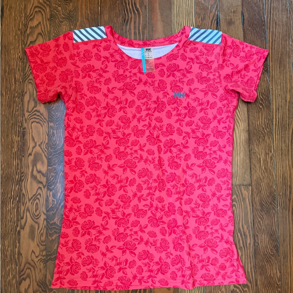 Helly Hansen Pink Floral Performance T‑Shirt